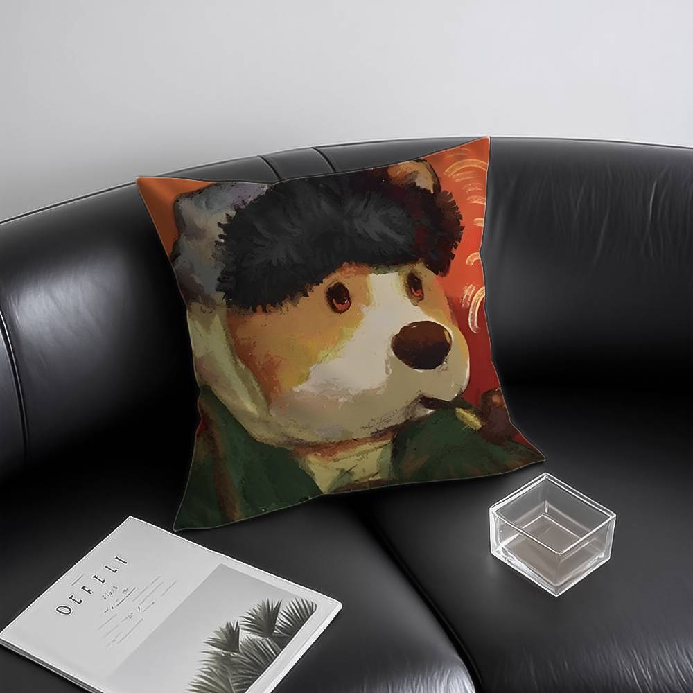 Cartoon Character P-Party Animals Pillow Case Anti-dustmite Pillowcase Invisible Zipper Silky Short Plush Sofa Cushion Cover