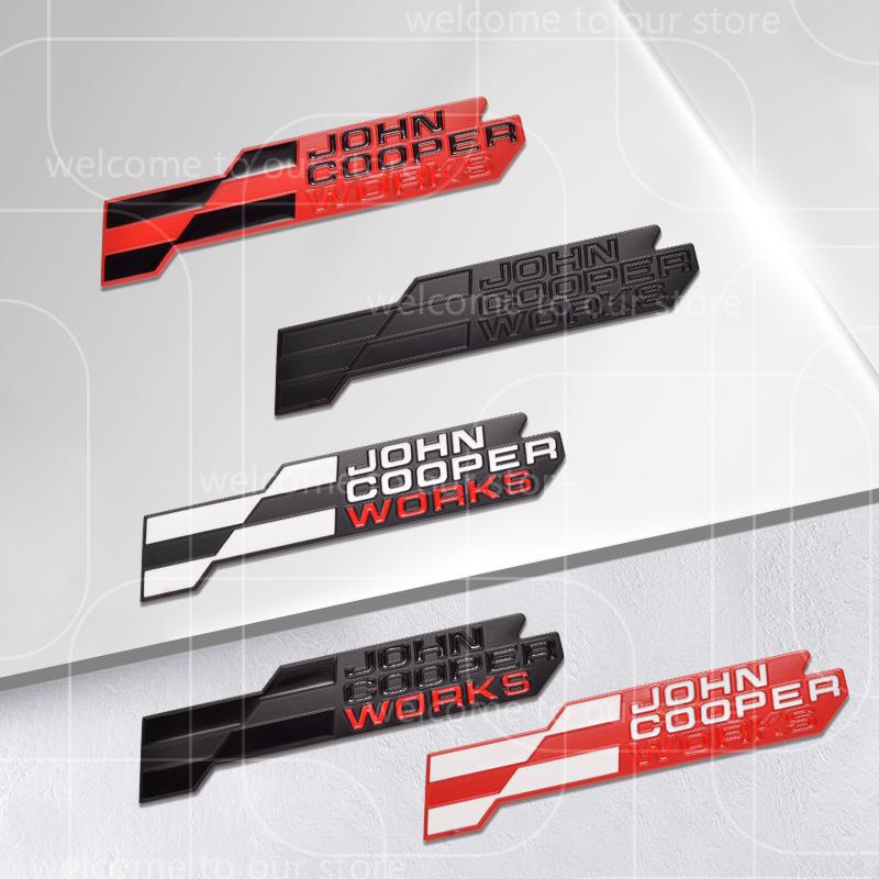 3D New JCW Car Sticker Front Grille Zinc Alloy Emblem For Mini Cooper S U25 J01 J05 Aceman F66 F65 F67 Rear Trunk Badge Decal