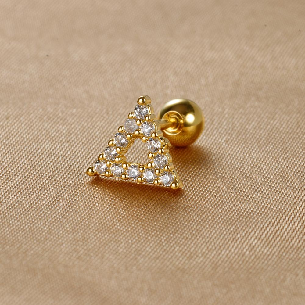 1 Stück Edelstahl Mond Kreuz Kleine Ohrstecker Winziger Zirkonia Ohrläppchen Tragus Helix Knorpel Piercing Ohrring Schmuck