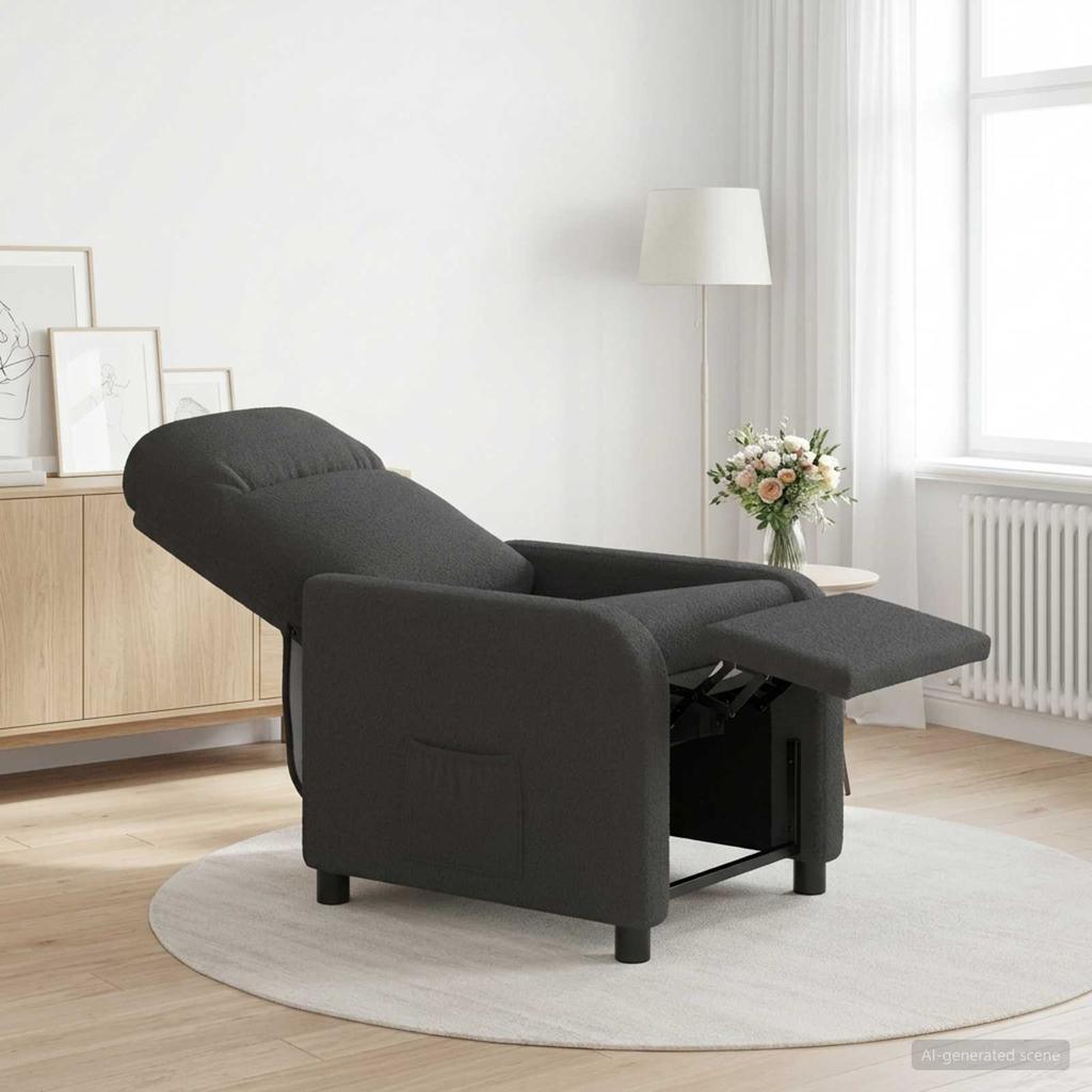 Recliner Dark Gray Boucle