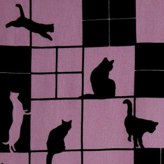 Dyeing Anbo Hand Towel Reddish Authentic Dyed Cotton Tokuoka Made In Japan 35cm X 100cm "NEKONEKO Purple" 100%