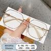 Brand Design Optical Women Prescription Spectacle Oversized Alloy Polygon Frame Blue Ray Myopia Glasses Photochromic Eyeglasses