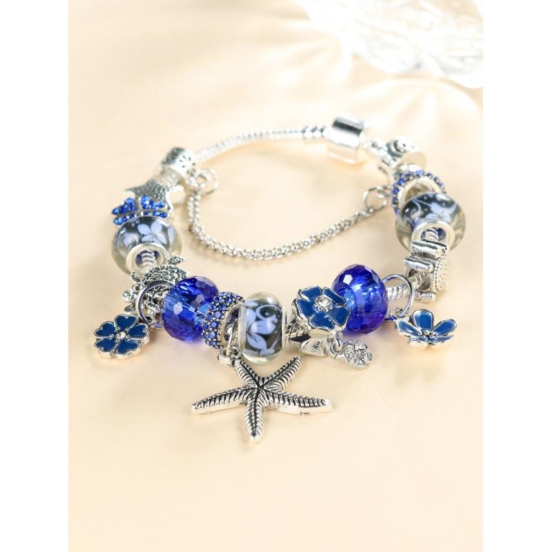 

Wish lantern turtle flower sea star pendant bracelet simple personality niche elegant bracelet сапфіровий