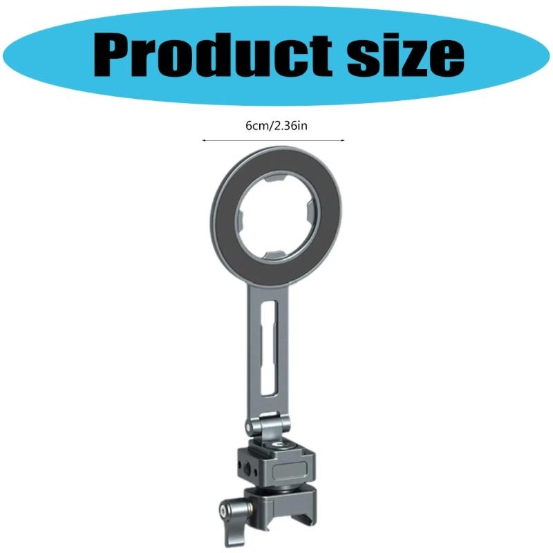 Collapsible Metal Phone Holder Featuring Magnetic Locking System Double Orientation Shoots Cold Shoe Expansion Interface