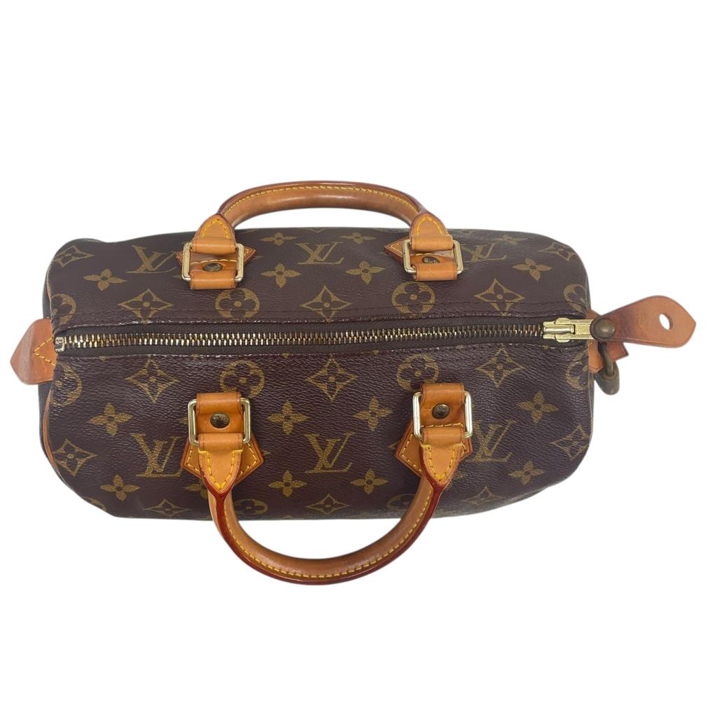 Used Louis Vuitton Monogram Speedy 25 M41528 Boston Bag Brown Authentic 1215