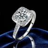 BLUEONE Moissanite Ring Engagement Ring Electroplated 18K White Gold Hand Jewelry Spot