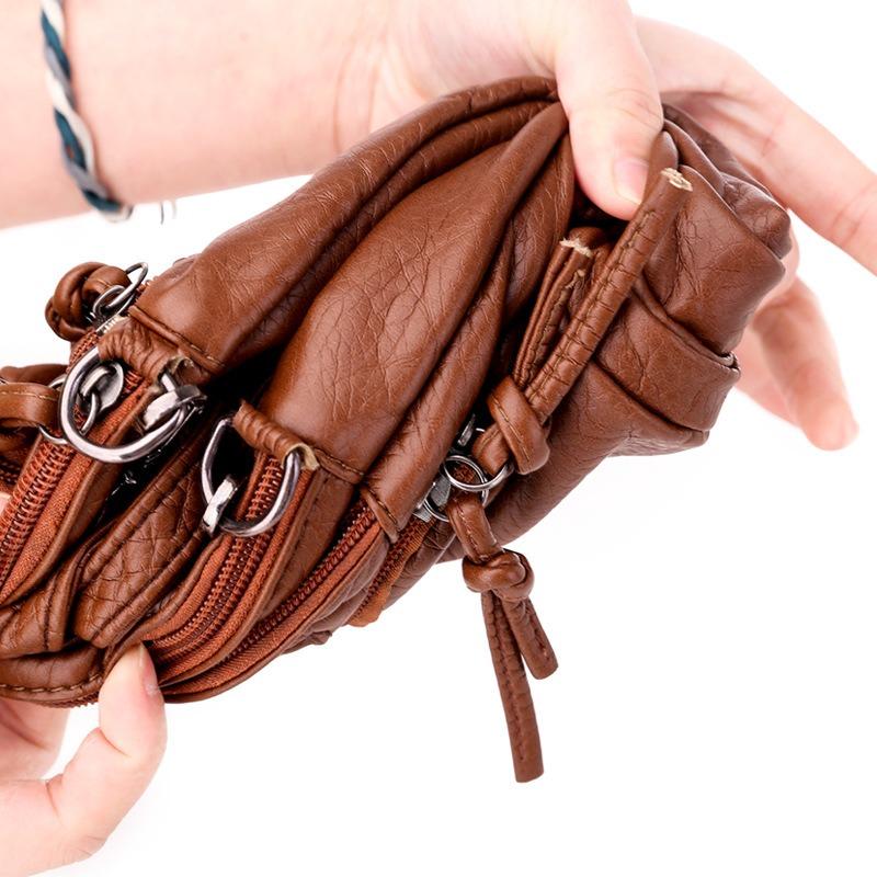 Women Shoulder Bag PU Soft Leather Texture New Mini Square Bag Large Capacity Crossbody Bag Minimalist Middle-Aged Mom Bag