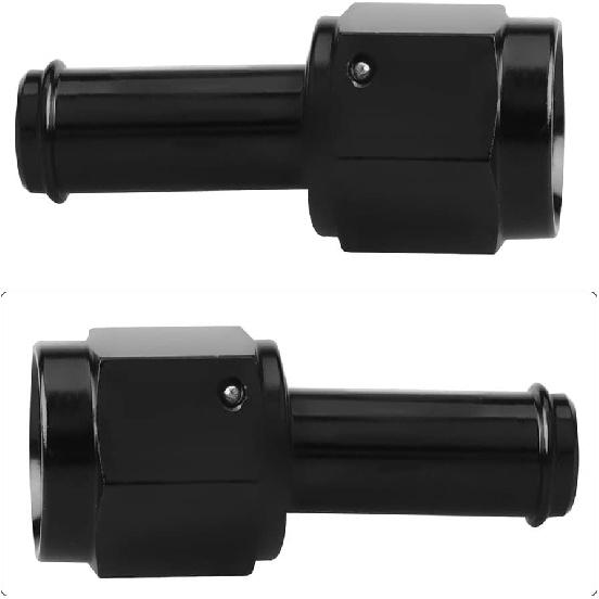 6AN Female to 3/8" Barb Straight Swivel Fitting Adapter Aluminum Black 4Pcs