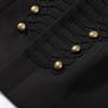 Elegant Women's Cropped Black Coats Pads Stand Collar Full Sleeve Jacket Autumn Lady Chic Commute Outwear