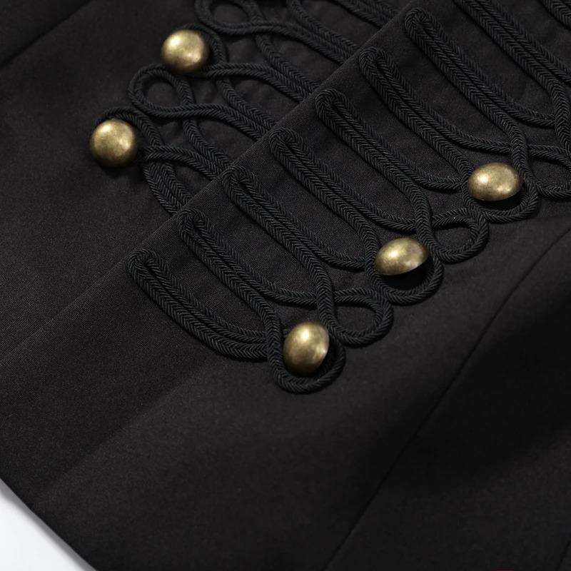 Elegant Women's Cropped Black Coats Pads Stand Collar Full Sleeve Jacket Autumn Lady Chic Commute Outwear