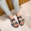 Slippers women's summer wear trendy new platform buckle rhinestone beach sandals