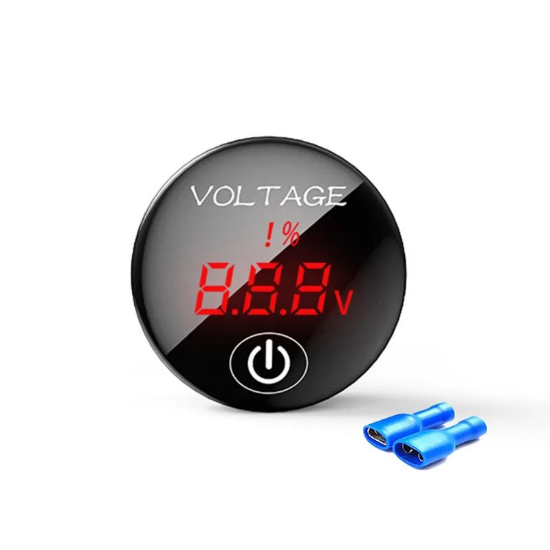 DC 5V-48V LED Panel Digital Voltage Voltmeter Meter Battery Capacity Display Volt with Touch ON/OFF Switch for Car Boat Marine