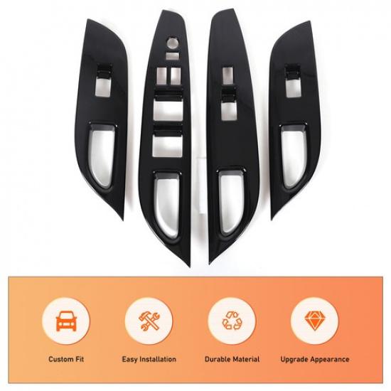 Car Window Lift Frame Trim Cover For Infiniti G25 G37 2010-2013 ABS Glossy Black