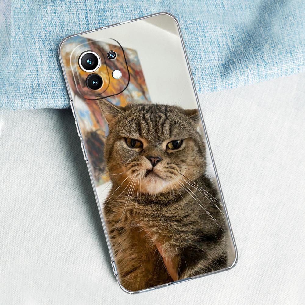 Case For Xiaomi Mi 15 14 13 12 11 Lite 15T 13T 12T Pro Poco X7 X6 X5 Pro 5G X3 NFC F7 F6 F5 Cover Funny Cartoon Korean Cat