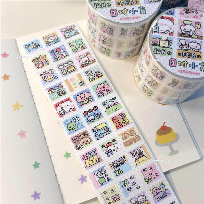 Peynir Günlük Ödeme Etiket Sticker Rulo El Çadırı Tutkal Kartı Kesilmiş Film Bant Dekorasyon Sevimli Küçük Öğeler