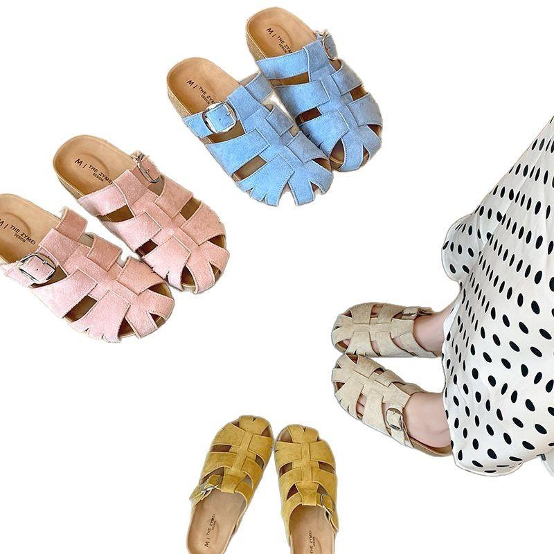 Fashion Female Shoes Cover Toe Ladies' Slippers Luxury Slides Platform 2025 Designer Retro Slippers Casual Cover Toe Shoes Slides Sliper