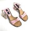 BURBERRY LONDON Leather Heel Sandals [24.5E/Pink] Open Toe Pumps(USED)