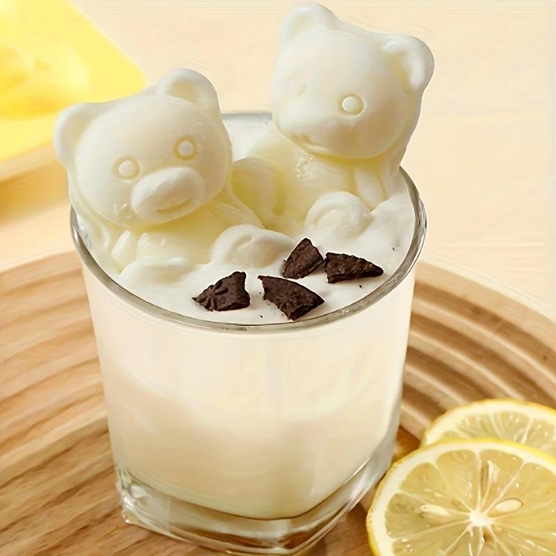 Silicone Material 3D Bear Shaped Ice Mold For Whiskey Cocktail Cooler Making Diy Bar Kitchen Tool Supplies