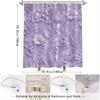 1pz Tenda da Doccia Botanica Viola Elegante Resistente all'Acqua, Tessuto in Poliestere Intrecciato con Design Floreale Realistico,