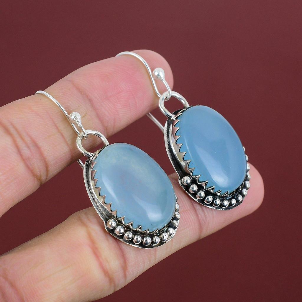 Aquamarine Earring Original Gemstone Earrings 925 Sterling Silver Earring Handmade Earring Aquamarine Jewelry Drop Earring Engagement Gifts
