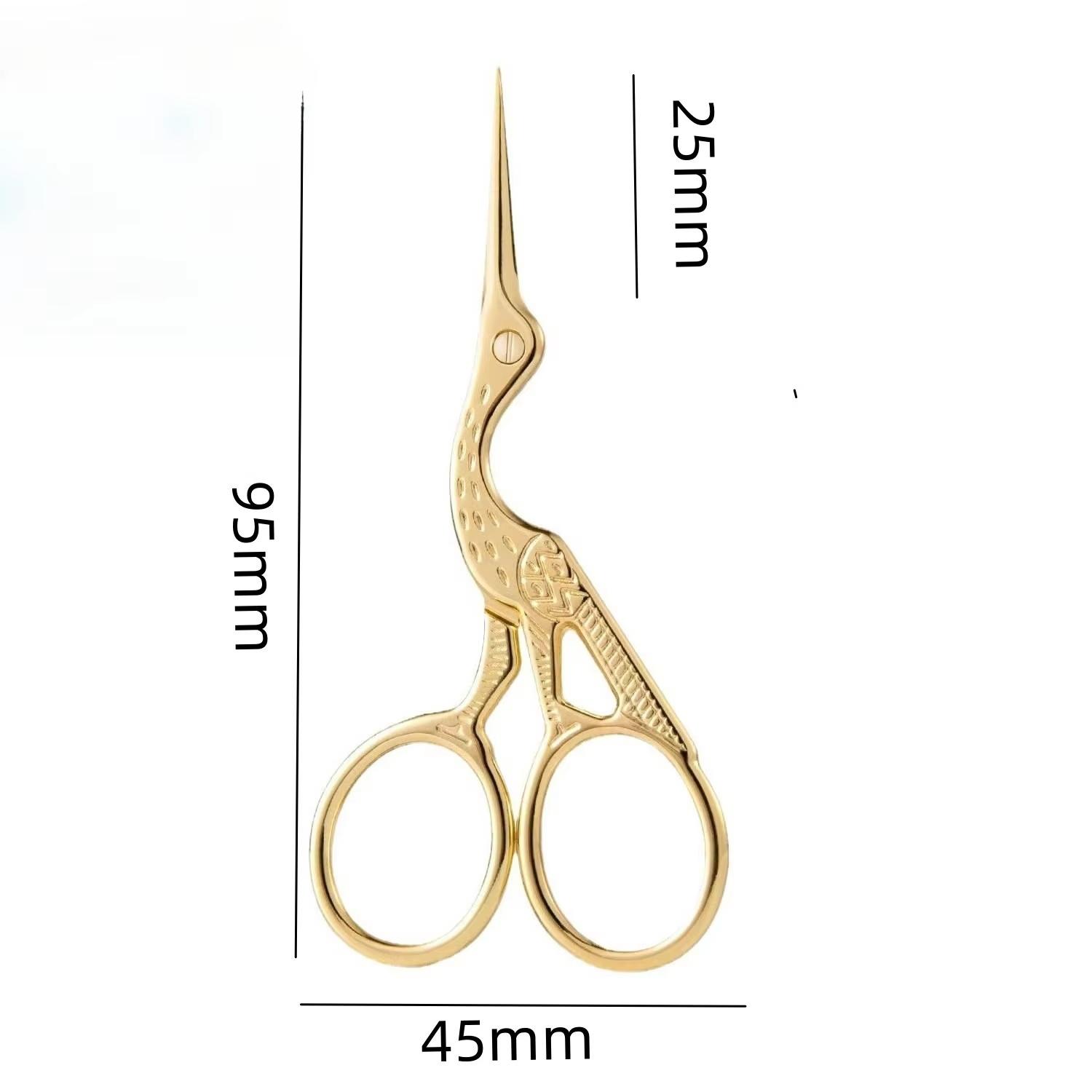 Stork-Shape Stainless Steel Eyebrow Scissors: Precision Grooming Shears for Eyebrow & Beard Trimming