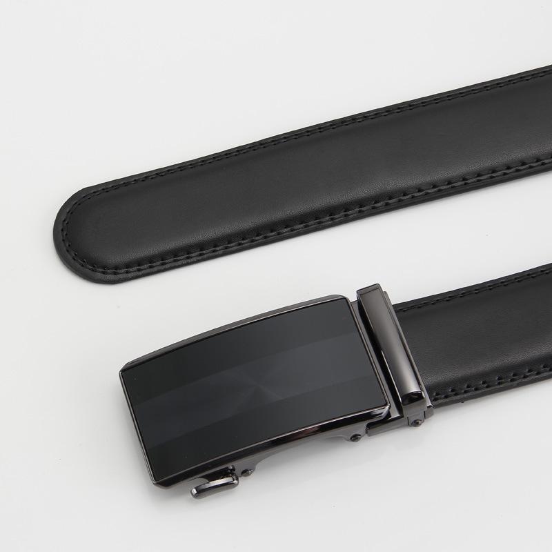 Men's Real Cowhide Belt  Automatic Buckle  Business and Casual Second Layer Cowhide Belt  Men's Belt Belt