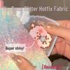 Regenbogen Glitzerstoff Bügelfolie - Farbverlauf Grober Glitzer DIY Pailletten von Pintoo Bean Tools