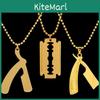 Blade And Razor Design Alloy Necklace With Chain For Men Women Gift And Collection