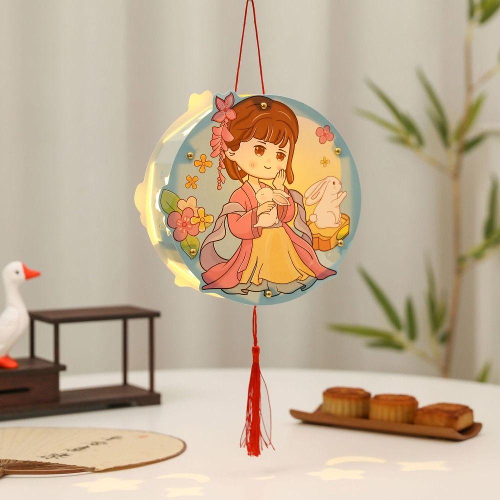 Handmade Mid-Autumn Festival Lantern DIY Glowing Light-Up Bunny Lantern Party Decoration