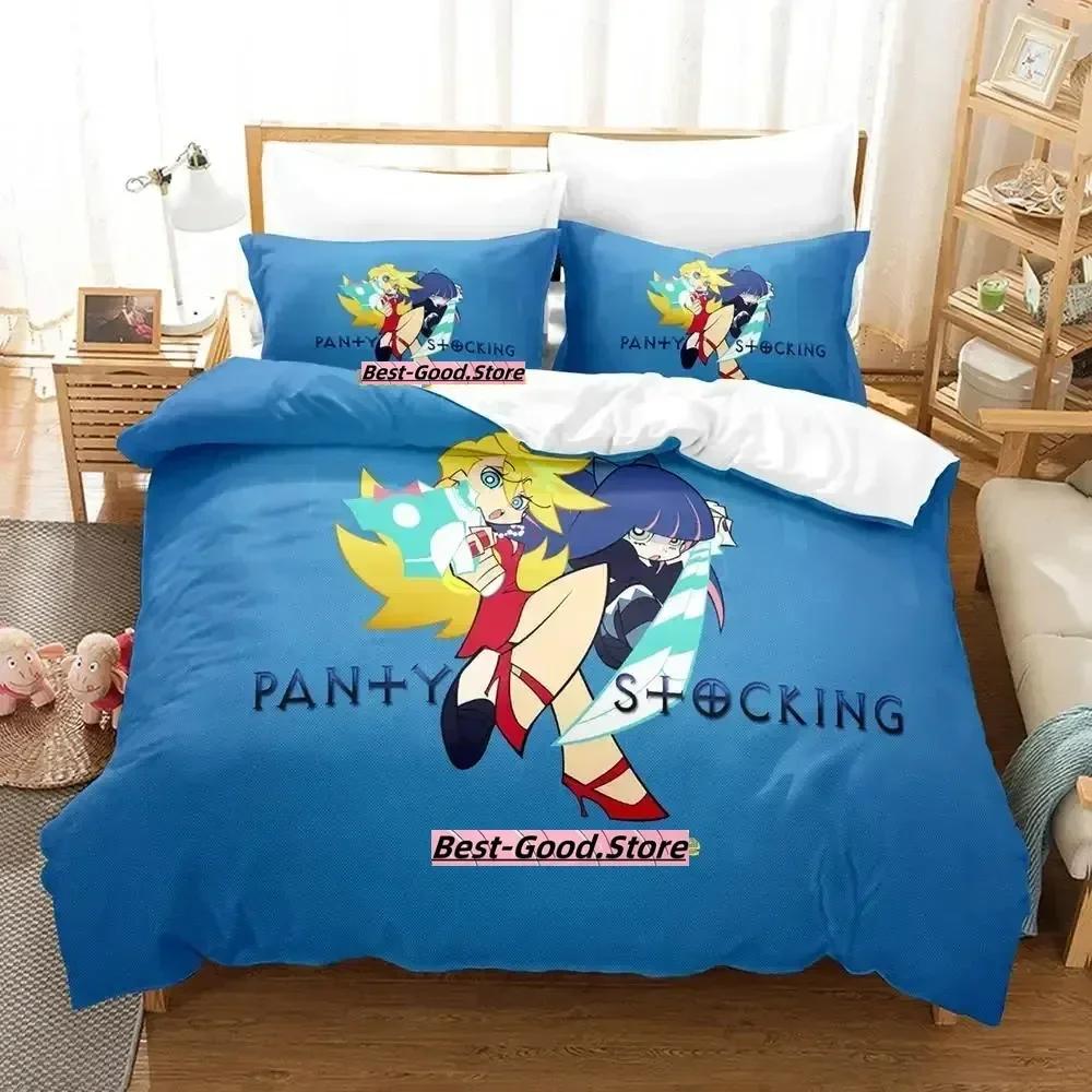 New Anime Panty Stocking Bedding Set Duvet Cover Sheet Printed Bed Set Pillowcase Bed Full Queen King Size Comforter Bedroom