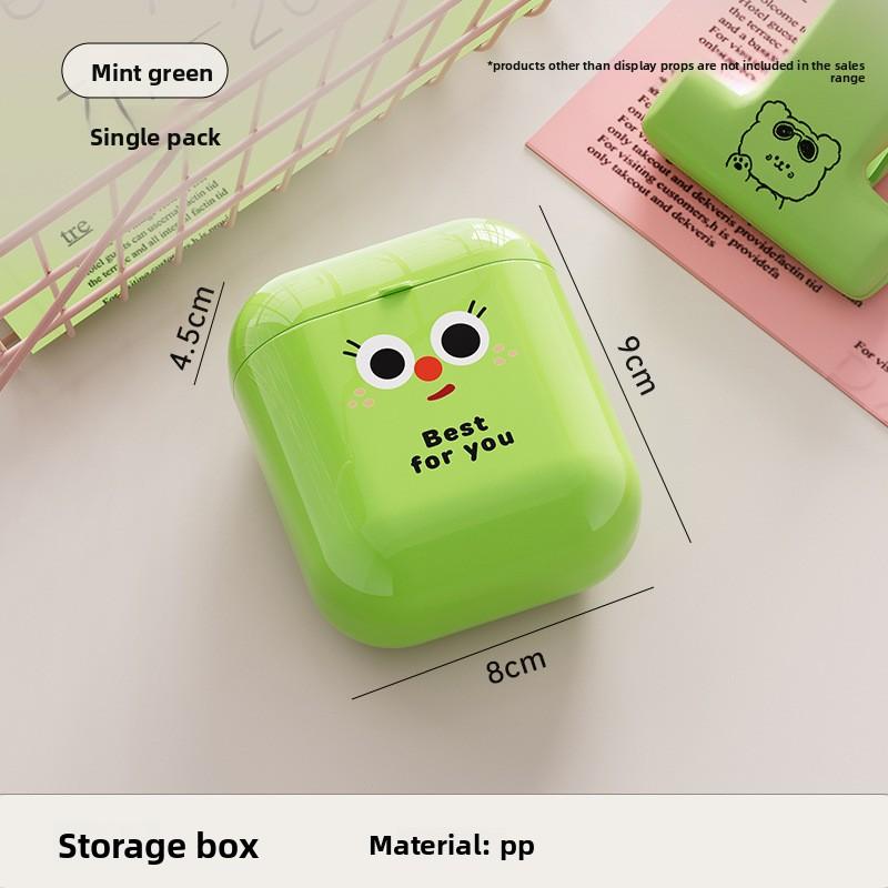 1PCS Multifunctional Data Cable Storage Box Portable Charger Lipstick Dust-proof Box Portable Mini Storage Box with Cover