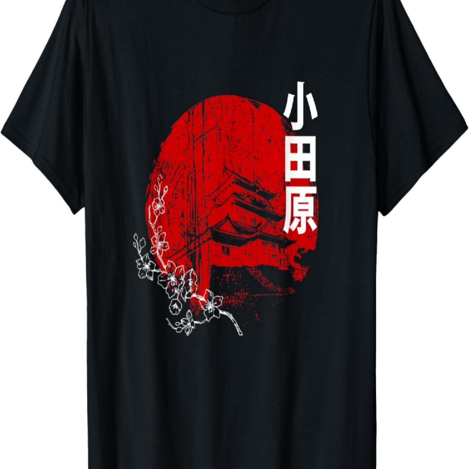 

Red Sun Odawara Castle & Sakura Cherry Blossom T-Shirt S чёрный