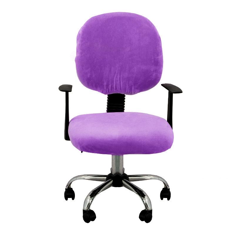 Weiche Warme Weiche Samt Büro Split Stuhlhussen Einfarbig Computerstühle Hülle Universeller Stuhlschutz(Sitz + Rückenlehne )