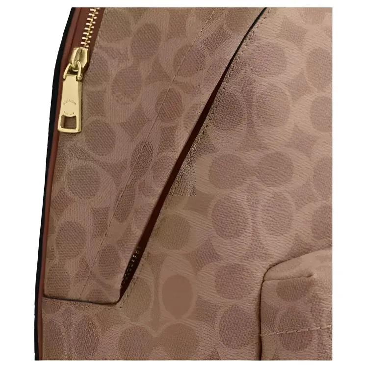 COACH Taylor Artificial Leather Textile Backpacks Large Women's Brown (Unisex) Backpacks CDW76 IMXHE