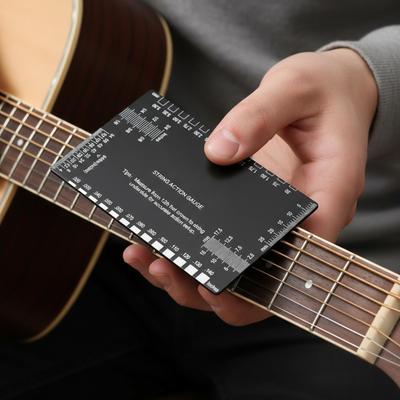 Jauge d'action de cordes Acier inoxydable Métrique Impérial Jauge d'action de cordes Outil de réparation de guitare Pour Femmes Hommes Maison École Scène