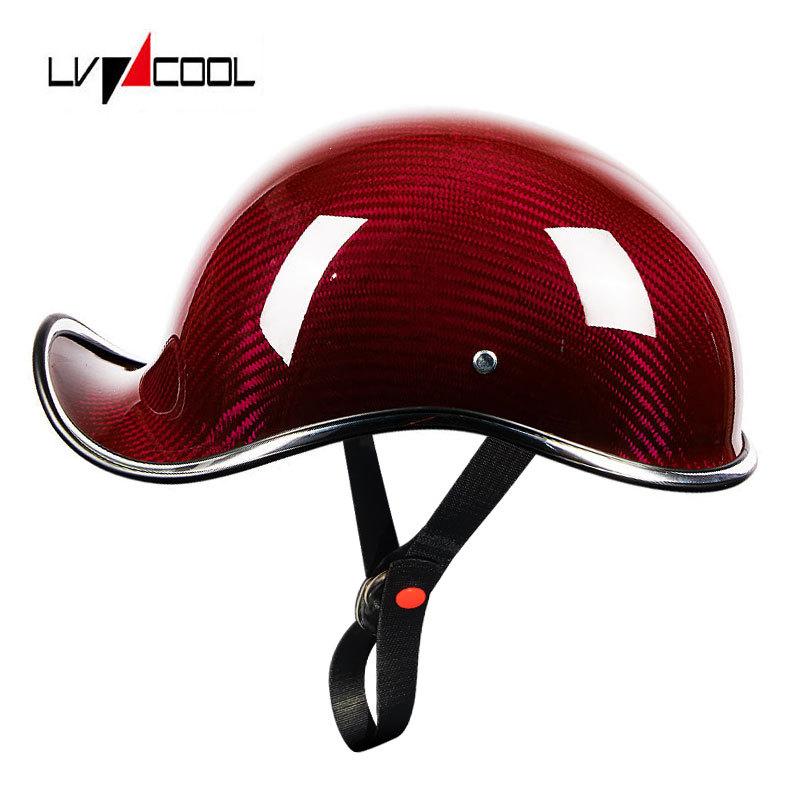 Motorcycle Carbon Fiber Helmet Male Harley Ladle Helmet Female Retro Motorcycle Half Helmet Electric Car Half Helmet Half Cover