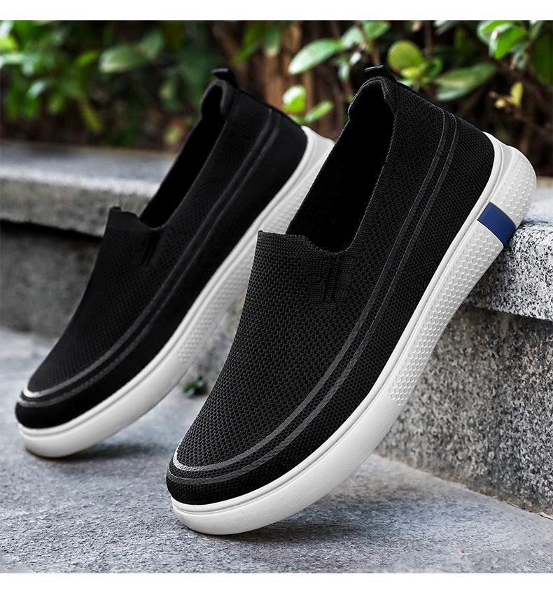 Men's Summer Fly-knit Breathable Slip-on Dad Shoes - Korean Style Casual & Comfortable
