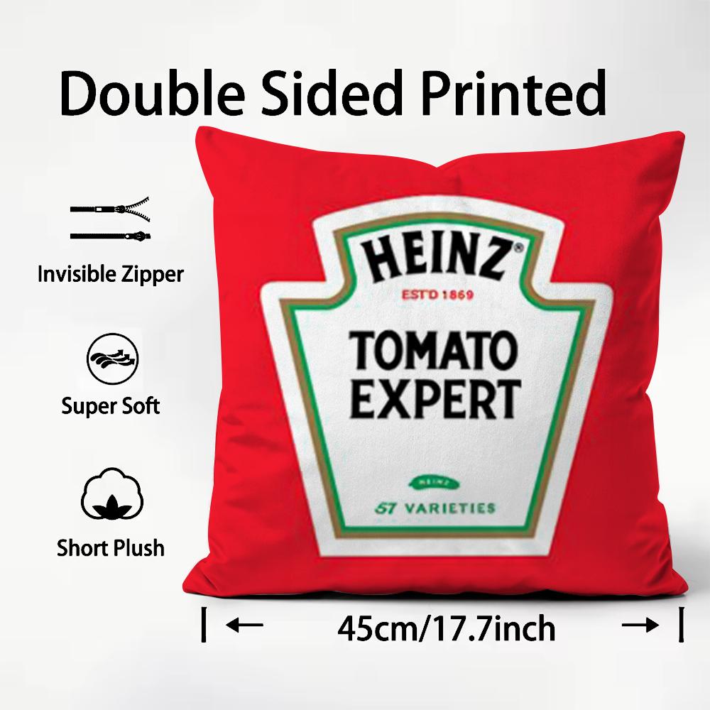 Popular Ketchup Cushion Cover Soft Washable Pillow Case Multi-Scene For Couch Bed Travel Office Use
