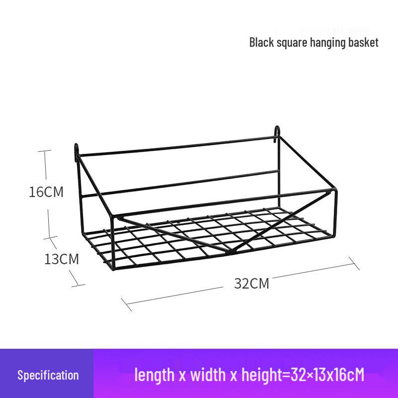 Thickened Black Iron Mesh Grid Wall Display & Storage Rack