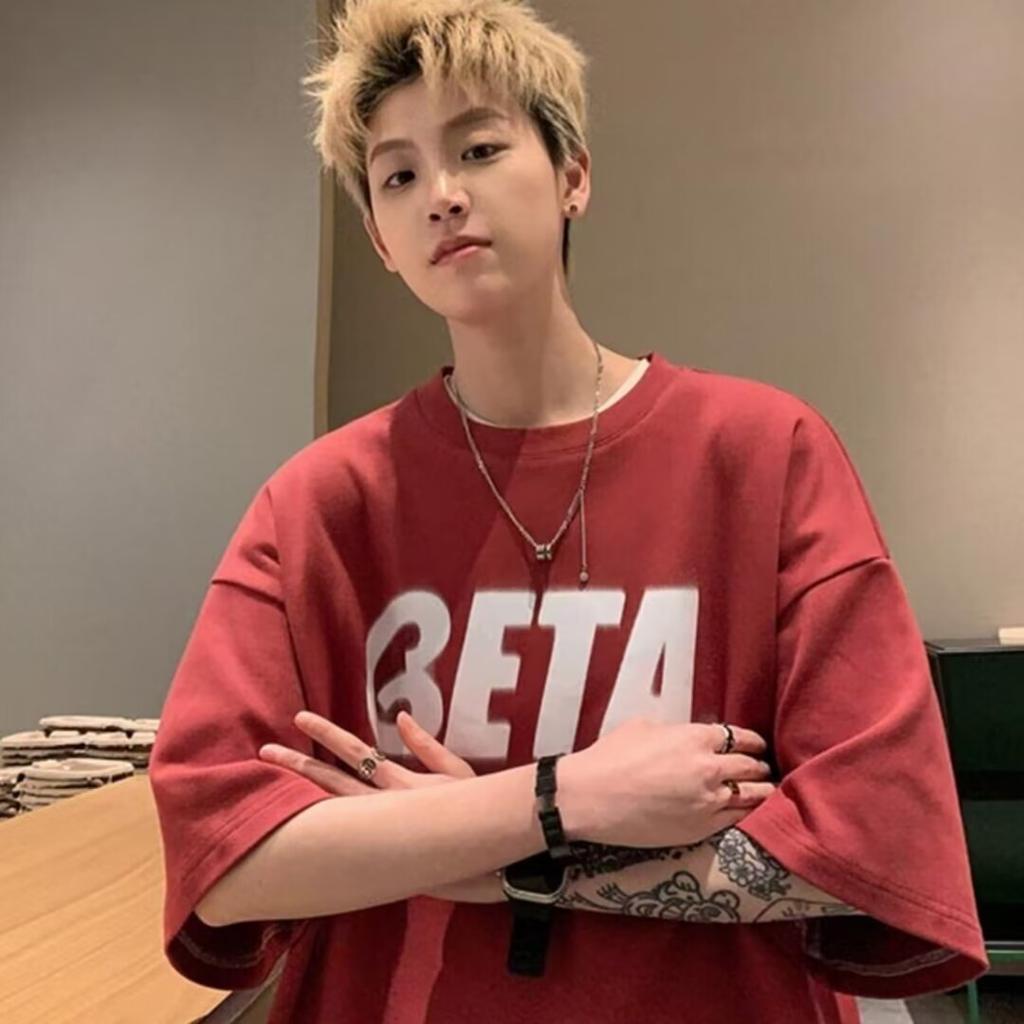 Tricou cu mâneci scurte imprimat cu litere la modă, cu gât rotund, pentru vară, în top casual