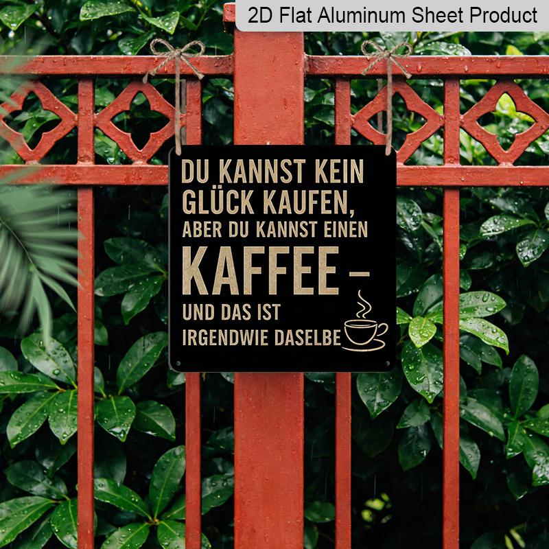2D Flat, 1pc Vintage Coffee-Themed Metal Wall Sign "Coffee Is Close To Happiness" - Retro Tin Style Plaque Suitable for Home, Office, Cafe, Decor