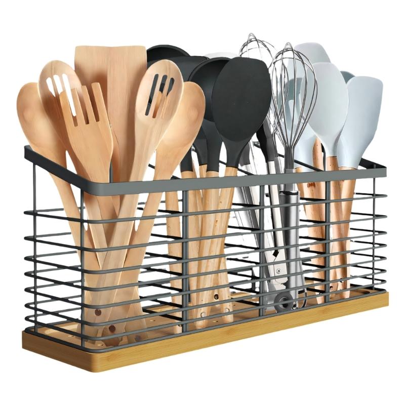 Natural Wood 4 Layer Kitchen Countertop Organizers Holds Utensils Spices And Small Appliances Spacious Kitchen Shelf 1
