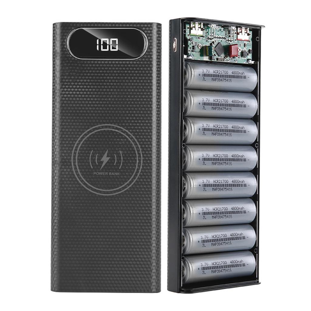 Detachable 5W 10W 22.5W QC3.0 LCD 8x21700 Battery for Case Power Bank for Shell