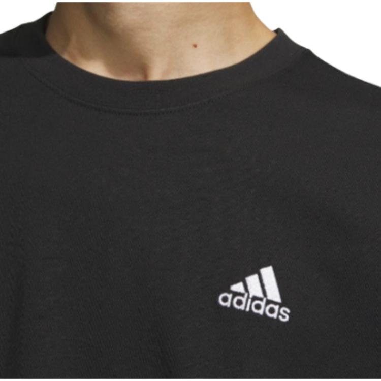adidas Logo Print Loose Fit Long Sleeve T-Shirt Men Tops Black JF3925