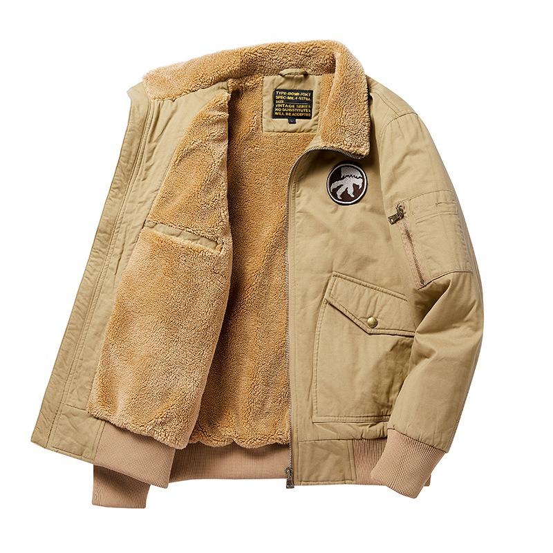 Winter neue Fliegeranzug Baumwolljacke Herren Retro Workwear Fleecejacke Lammwolle verdickt warm Baumwollkleidung