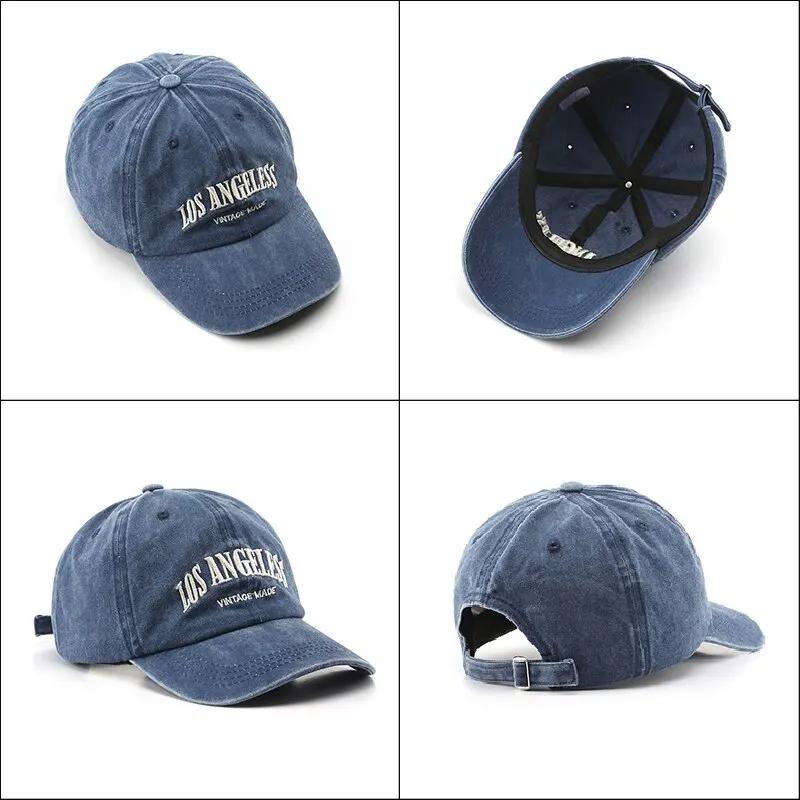 Bawełniana czapka z daszkiem dla mężczyzn i kobiet modny haftowany kapelusz bawełniany miękki top czapki Casual Retro czapki z daszkiem Unisex