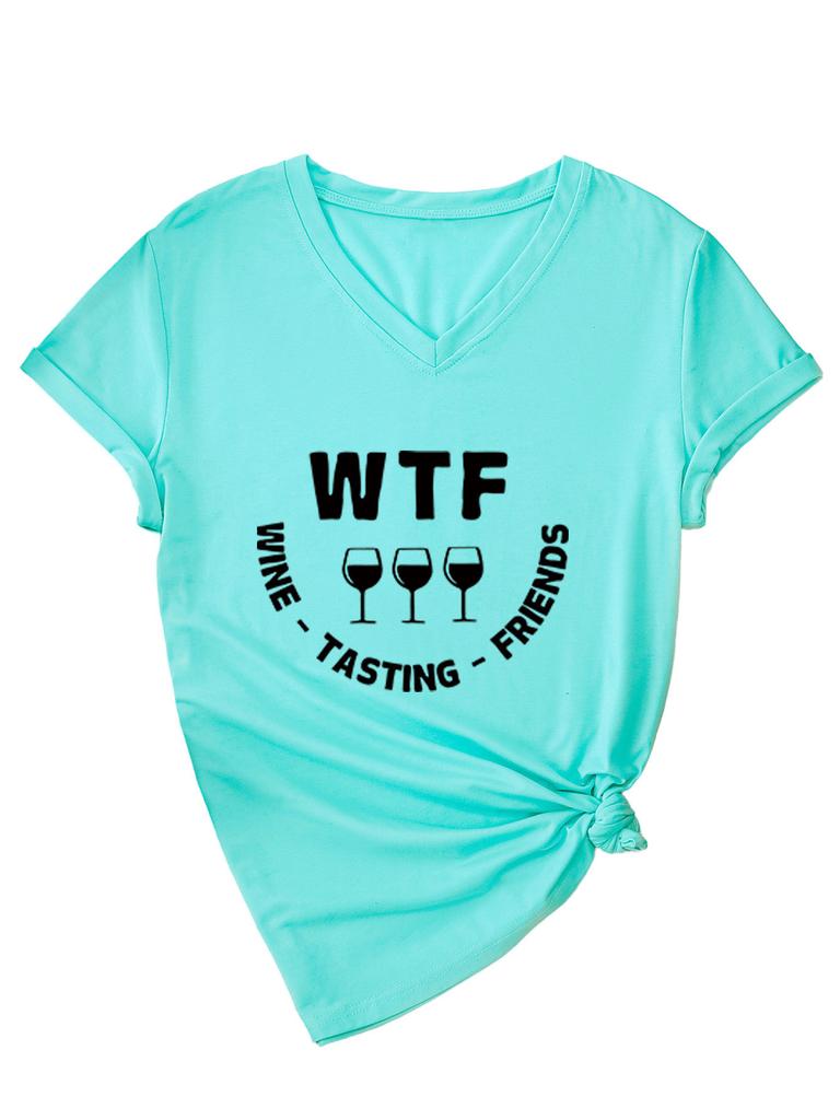Stylish and Comfortable Women's V-neck Short-sleeved T-shirt