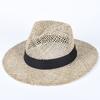 100% Natural Grass Straw Hat Women 2026 Summer Sun Protection Beach Sun Hat Wide Brim Panama Chapeau Sunhat Travel Jazz Caps