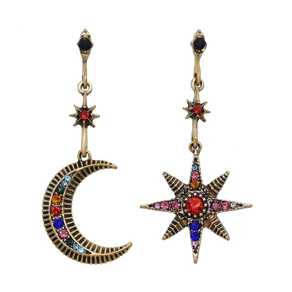 Wish Earrings Fashion Exaggeration Sun Moon Earrings Alloy Earrings Earrings