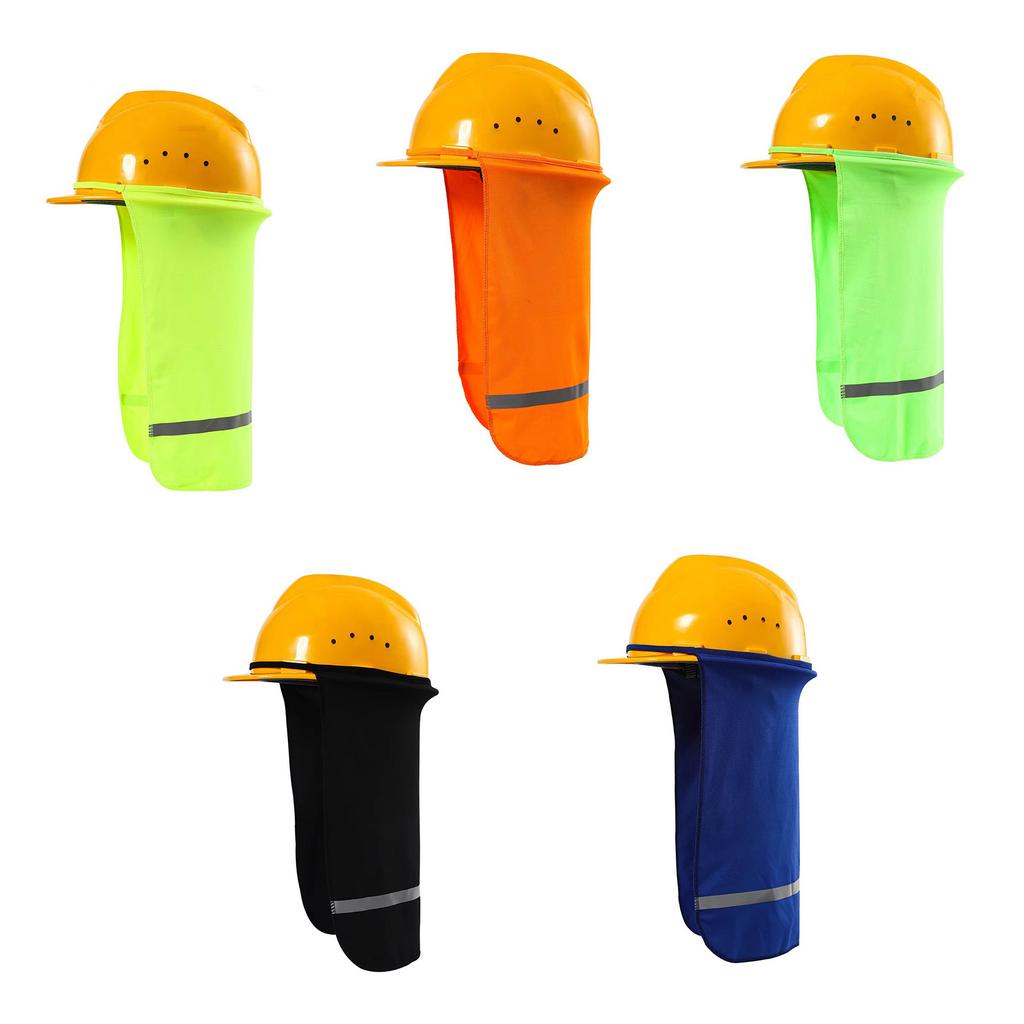 Safety Hat Sunshade Sun Blocking Reflective Stripes Neck Cover for Adult Outdoor Sport Workplaces Safety Helmet